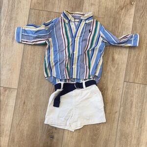 Ralph Lauren Striped Shirt and Shorts Set 6mo